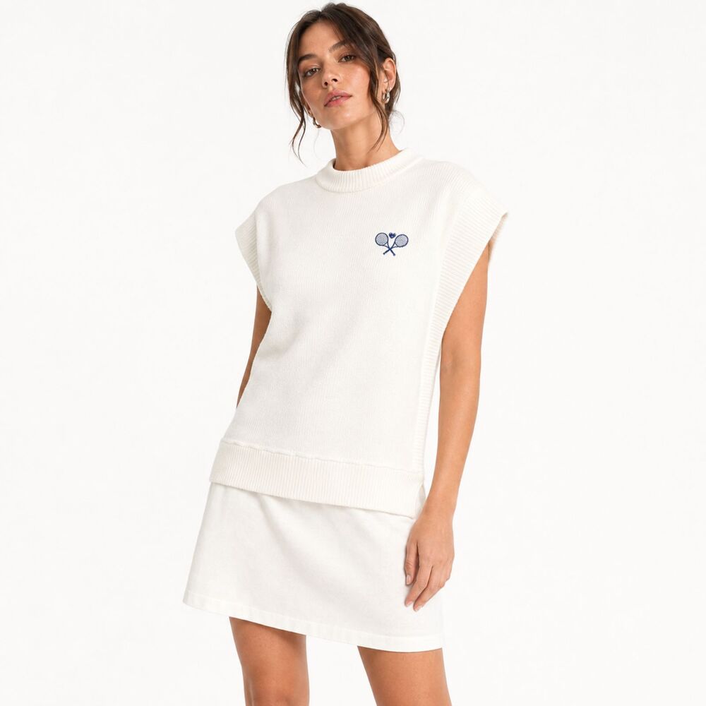 Anthropologie Daily Practice NWT Icon-Embroidered Muscle Sweater Mini Dress M
